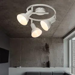 Decken Lampe Leuchte Metall Gold Weiß Spot Beweglich Wohn Schlaf Zimmer Büro