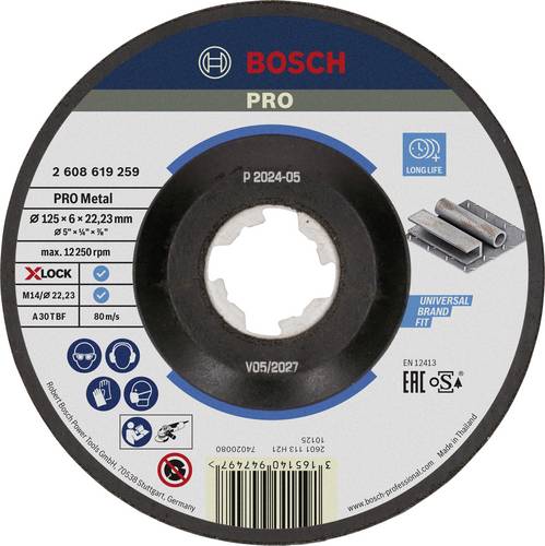 Bosch Accessories 2608619259 Schruppscheibe gekröpft Durchmesser 125mm Bohrungs-Ø 22.23mm 1St.