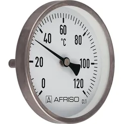 Edelstahlthermometer, 0 - 120°C, 1/2'', 80 mm, Schutzrohr 150 mm