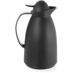 HENDI Isolierkanne mit Innenbehälter aus Glas, 1L, Schwarz, ⌀140x(H)268mm