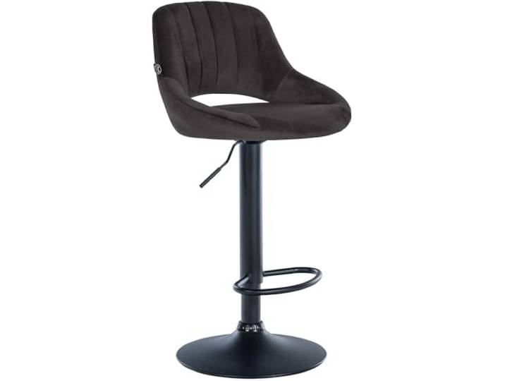CLP Barhocker höhenverstellbar mit Lehne Milet, Barstuhl gepolstert Samtbezug, Tresenstuhl mit Metallgestell drehbar Farbe schwarz Gestell Farbe schwarz