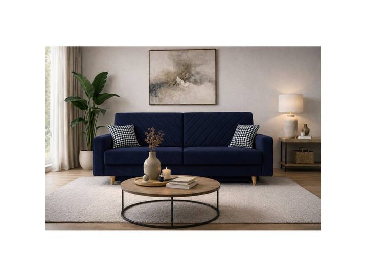 Mid.you Schlafsofa Osaka, Dunkelblau, Holz, Kunststoff, 3-Sitzer, Füllung: Komfortschaum,Komfortschaum, 230x96x97 cm, Stoffauswahl, Rücken echt, Kinderzimmer & Jugendzimmer, Jugendmöbel, Jugendsofas