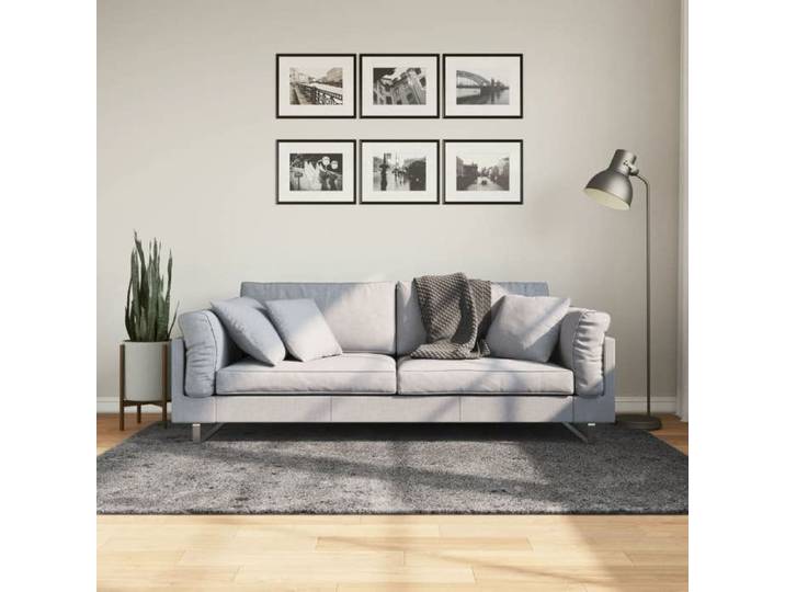 Tapis HUARTE à poils courts doux lavable anthracite 140x200 cm 375001