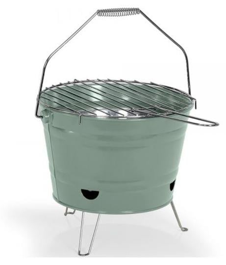 Livoo DOC327V Draagbare houtskoolbarbecue voor op tafel, Groen, Opvouwbaar en Lichtgewicht
