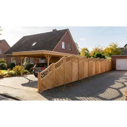 Sichtschutz Taunus 90 x 180 cm – Sichtschutzzaun aus Douglasie, naturbelassen – eleganter Zaun im Landhausstil – Holzzaun für Garten und Terrasse