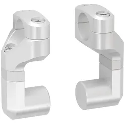 SW-Motech Vario-Lenkerverlegung für Ø 22 mm Lenker - Erhöhung/Verlegung variabel. Silbern.