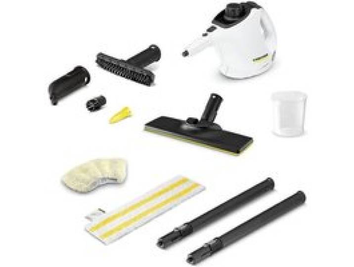 Nettoyeur vapeur Karcher SC 1 Easy Fix + kit sol - Balai vapeur 2 en 1 - 1200 W - 3 bars - Elimine jusqua 99.99 % des