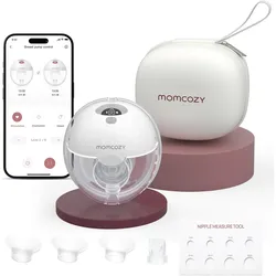 Momcozy, Milchpumpe, M5 Smart Wearable Breast Pump – Upgraded With App Control Grey Single Pack
