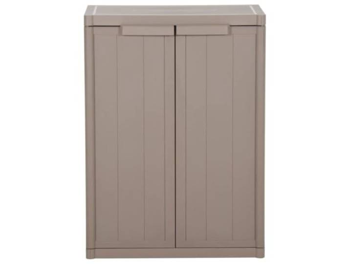 RJPLMFV Aufbewahrungsschrank, Polypropylen, Holz, 65 x 45 x 88 cm, Braun, 2 Langlebiges Polypropylen, warmes Holzdesign, Wandmontage empfohlen, einfache Pflege, Verwendung im Innen- und Innenbereich