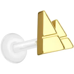PTFE Labret mit Innengewinde + Titan-Aufsatz 2 PYRAMIDEN