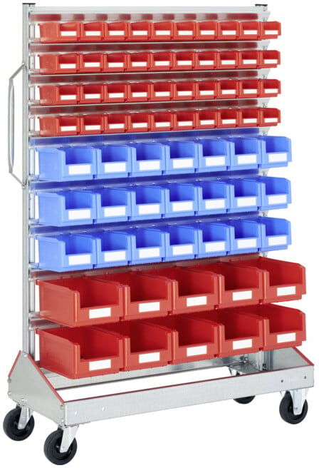 Racks mobiles p 510 Racks mobiles galvanisés Bito bacs bleu et rouge (13422)