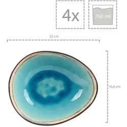 Sänger Geschirr Salatschalen Set Capri, Schüssel + Schale, Braun, Blau, Grün