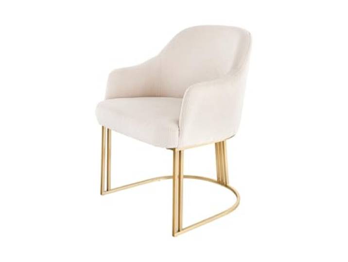 Stuhl EXTRAVAGANCIA - 60cm - champagner gold - Cord Metall-Gestell Armlehne hoher Komfort, pflegeleicht, Design, Armlehnen Stuhl, Stuhl EXTRAVAGANCIA â Komfort