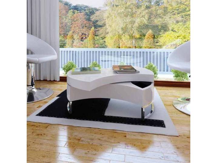 Maison Exclusive - Table basse à forme réglable blanc brillant