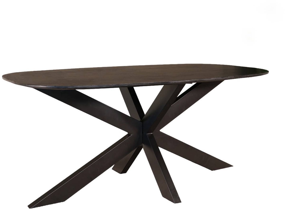 Austin Eettafel Austin Ovaal Mangohout Zwart 180 cm