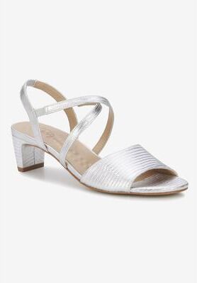 Extra Wide Width Women's Liza Sandal by Ros Hommerson in Silver Lizard Leather (Size 6 WW)