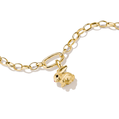 Charm-Einhänger THOMAS SABO "Hasen-Optik, Schmuck-Anhänger für Charm-Armband - Connect", gelbgoldfarben, Charms, Damen, Metall