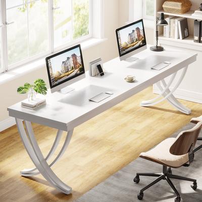 1Easylife "78.74"" Extra Long Double Computer Desk with Metal Legs for Home Office"