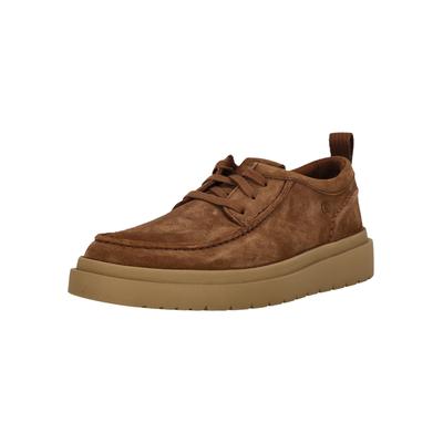 Schnürschuh CLARKS "Polden Moc", Herren, Gr. 44, braun, Leder, Schuhe Schnürschuh, mit markanter Sohle