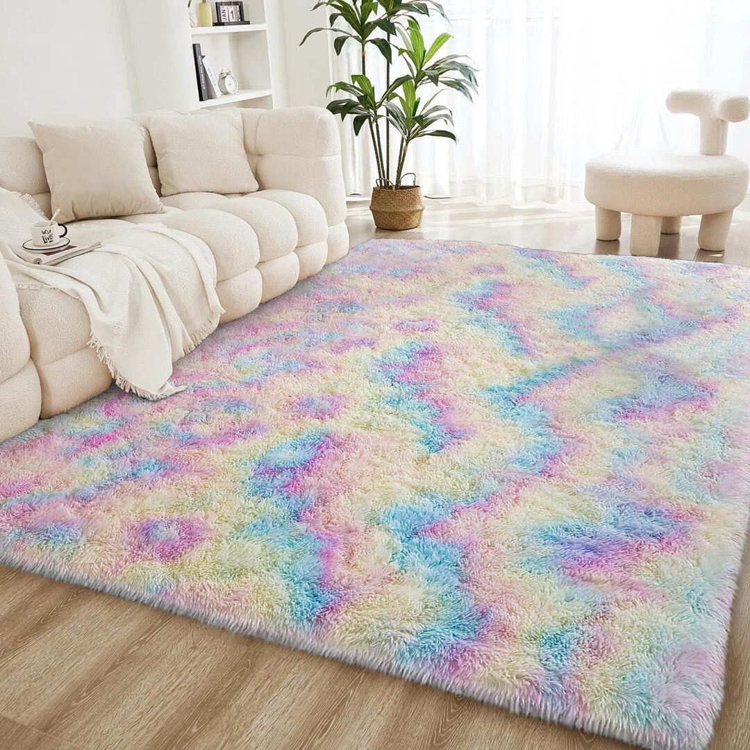 SUPREME BEDDING LTD Machine Tufted Shag Area Rug Rainbow Rectangle 160 x 230cm
