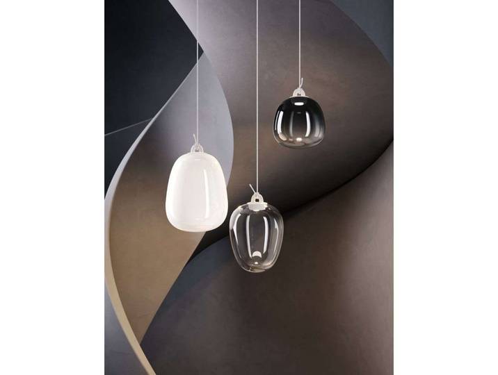 Oblò Pendelleuchte Small 2700K Silk Weiß/Weiß - Lodes - Wohnzimmer - Glas