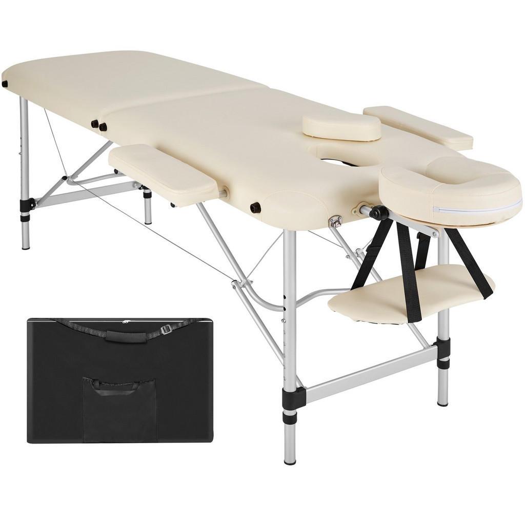 tectake Massageliege, Beige, Metall, 60x89x205 cm, Freizeit, Wellness, Körperpflege, Wohlfühlprodukte