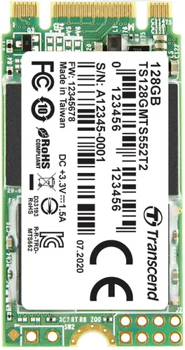Transcend MTS552T2 128GB Interne M.2 SATA SSD 2242 SATA 6 Gb/s Industrial TS128GMTS552T2