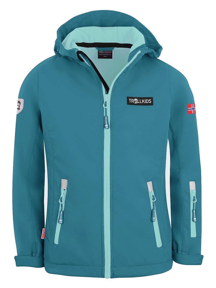 Trollkids Softshelljacke "Oslofjord" in Türkis - 128