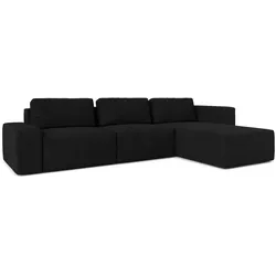 ECKSOFA L Form Arkleton Schwarz 360/180/93 cm Rechts Bequem & Modern