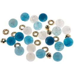 Natursteinperlen, blau, 8 mm Ø, 35 Teile