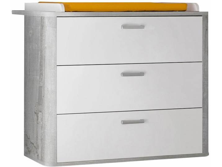 Wickelkommode MÄUSBACHER Aarhus , weiss (vintage grau, weiß, vintage grau), B:110cm H:98cm T:71cm, Holzwerkstoff, Wickelkommoden, Wickelkommode