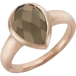 Jamelli Ring 925 Silber rosé vergoldet Rauchquarz