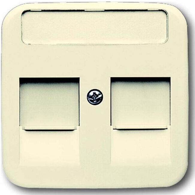 Busch-Jaeger Plaque centrale blanche Mod.Jack, 2 ouvertures, marquage 1800-212 (2CKA001753A8022)
