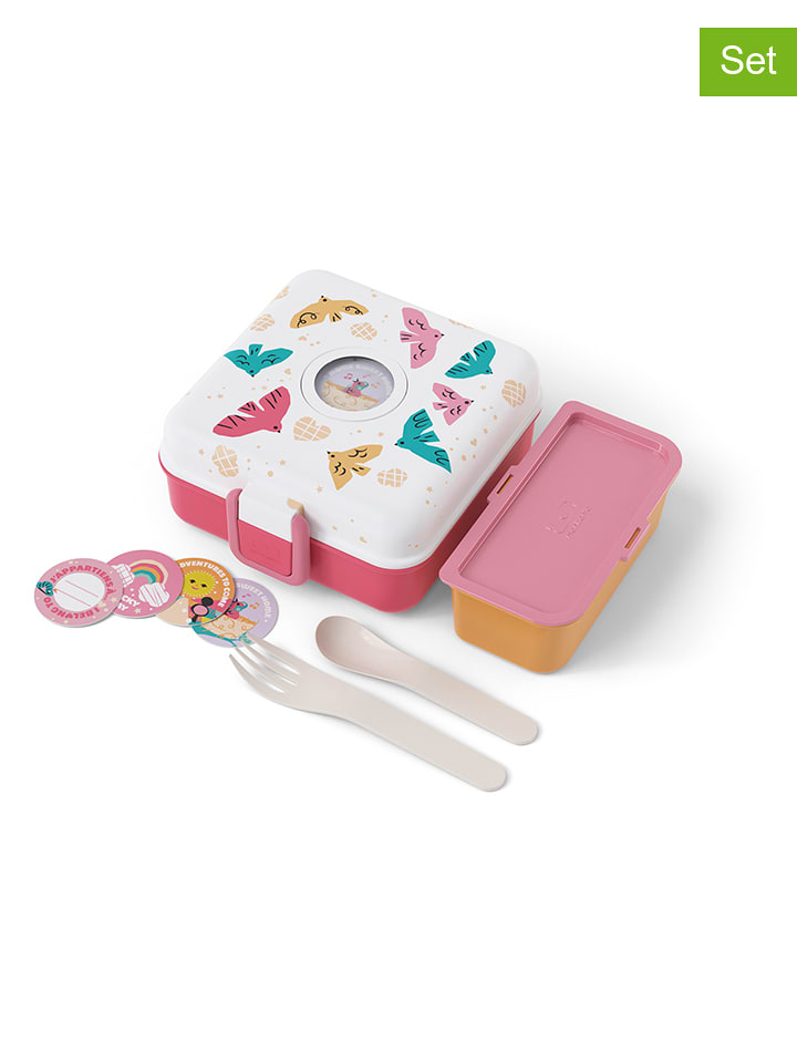 Monbento 2tlg. Lunchbox-Set "Birds" in Bunt - onesize