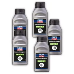 5x Bremsflüssigkeit LIQUI MOLY 21160 DOT 5.1 synt Scheiben Trommel Kupplung 250ml