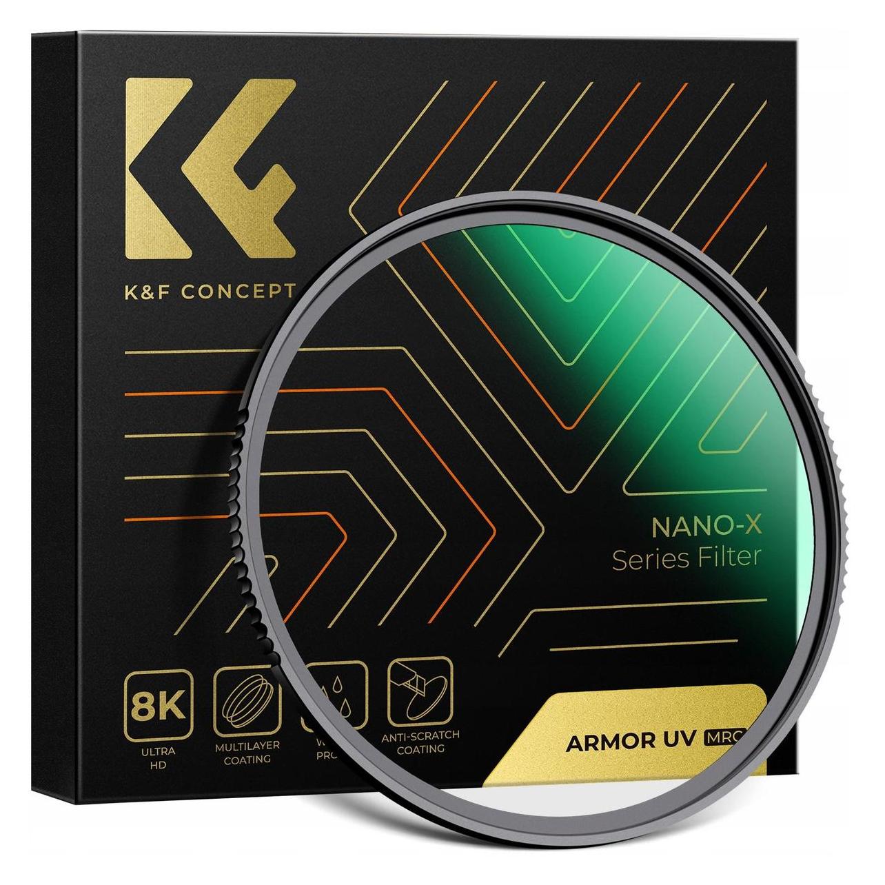 K&F Concept Filtr K+F Zaawansowany Filtr Armor Uv Ultrafioletowy K&f Nano-x Mrc 82 Mm 82mm / Kf01.2749 (82 mm, UV-Filter) (49902487)