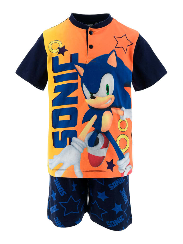 Pyjama "Sonic" in Dunkelblau/ Orange - 122