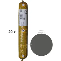 20 x Sikaflex Construction mittelgrau 1K Polyurethan Dichtstoff 600 ml Beutel