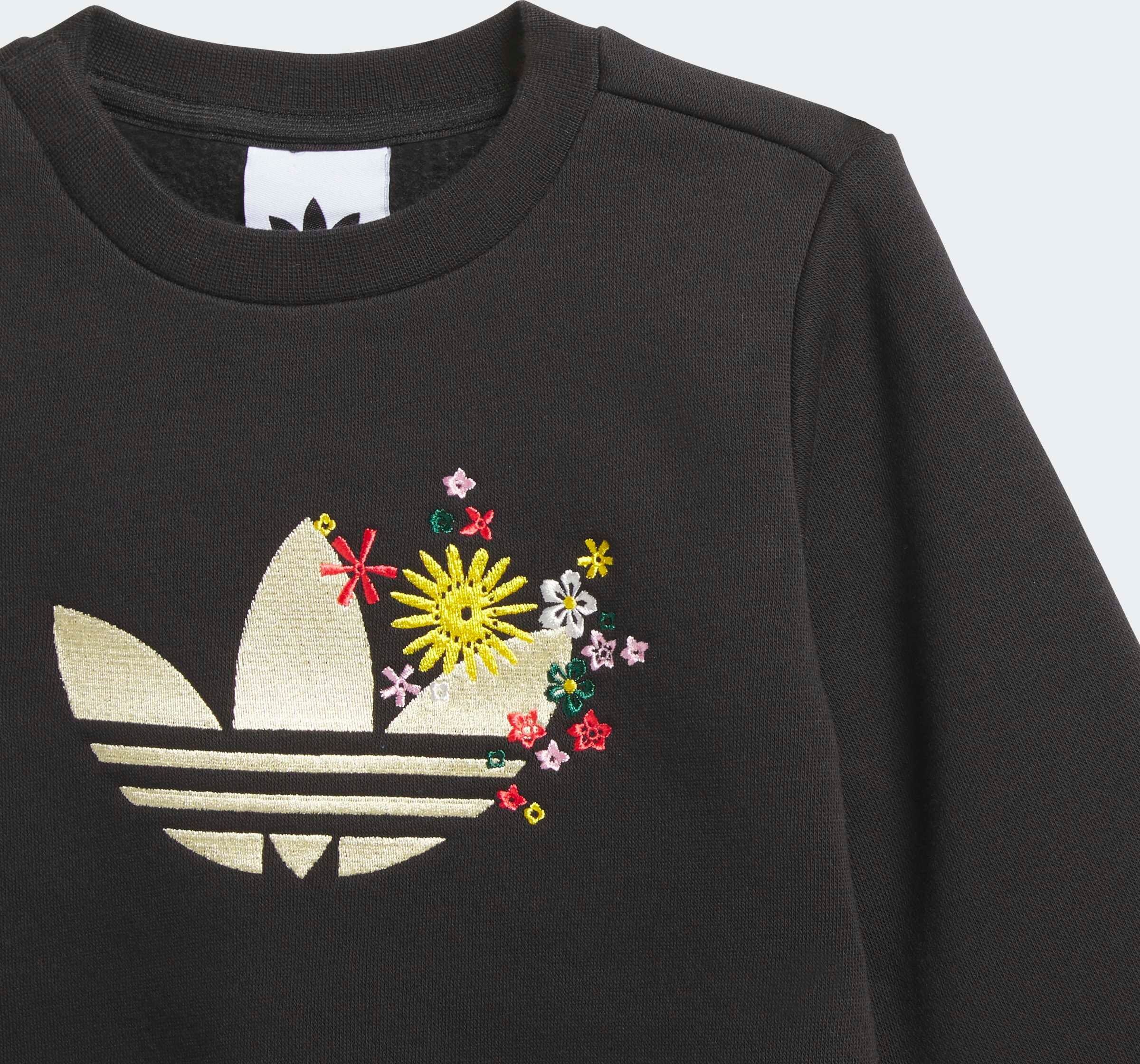 Trainingsanzug ADIDAS ORIGINALS "ADIDAS ORIGINALS X LIBERTY LONDON -SET", Kinder, Gr. 104, bunt (schwarz), Obermaterial: 70% Baumwolle, 30% Polyester, Sportanzüge Trainingsanzug schwarz 104