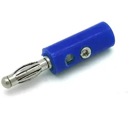 Bananenstecker, 4mm, mit Querloch - Farbe: blau