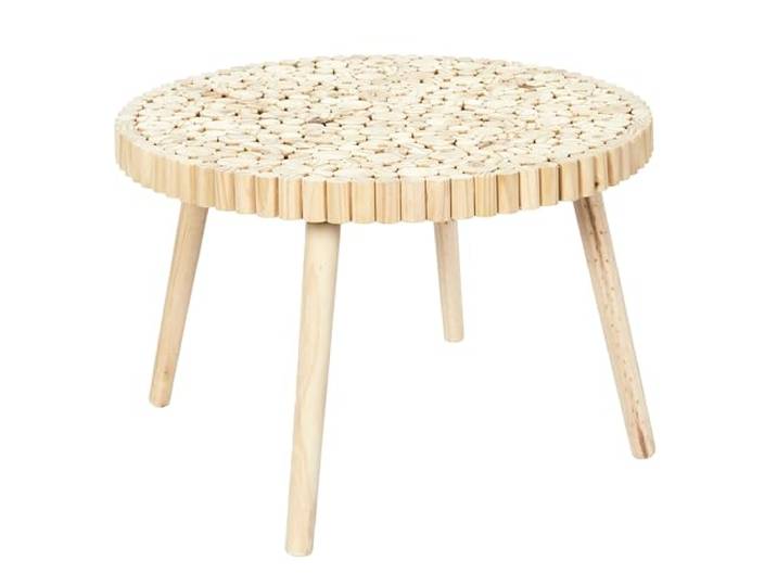 HOME DECO FACTORY Table Basse Rondin en Bois de Pin Authentique Marron Bois de pin\, table basse rondin\, design authentique\, salon ou salle à manger\, robuste\, 60x40x60 cm\, marron