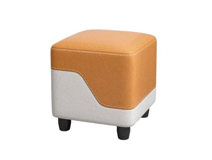 QAUUCP Fußhocker für Wohnzimmer Quadratischer Farbblock-Wickelhocker Heimgebrauch, klein, niedrig, kreativ, langlebig, Kindersitz for Wohnzimmer