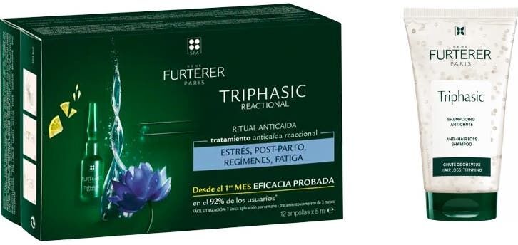 RENE FURTERER René Furterer Triphasic Reactional 12x5ml + Champú Anticaída 50ml