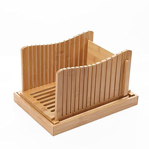 Decopatent Broodsnijder bamboe met kruimelvanger en broodplank