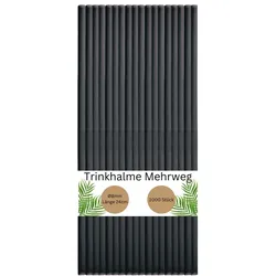 DeinPack 1000 Mehrweg-Trinkhalme aus Kunststoff - Ø8mm Länge 240mm - Nachhaltig & Wiederverwendbar - Ideal für Cocktails & Drinks