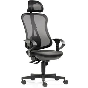 SITWELL-STEIFENSAND Bürostuhl Flash Net L, 99.830, schwarz, Stoff / Netz, mit Kopfstütze, bis 110 kg