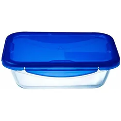 Tefal & Go Rechthoekige Schaal Met Deksel - Set van 3 Stuks - Blauw - Pyrex, Lunchbox, Blau