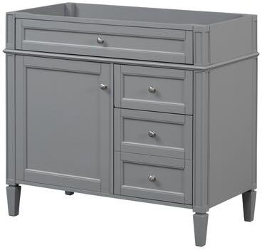 GDFStudio - Bervine Modern Freestanding Bathroom Vanity with 2 Storage Drawers and Tip-Out Compartment (NOT INCLUDE BASIN SINK)