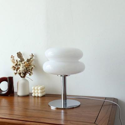 Uplift Essentials Macaron Glass Table Lamp Trichromatic Dimming Bedside Decor white