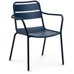 Armlehnstuhl Malaga Aluminium navyblau 62x81x55 cm